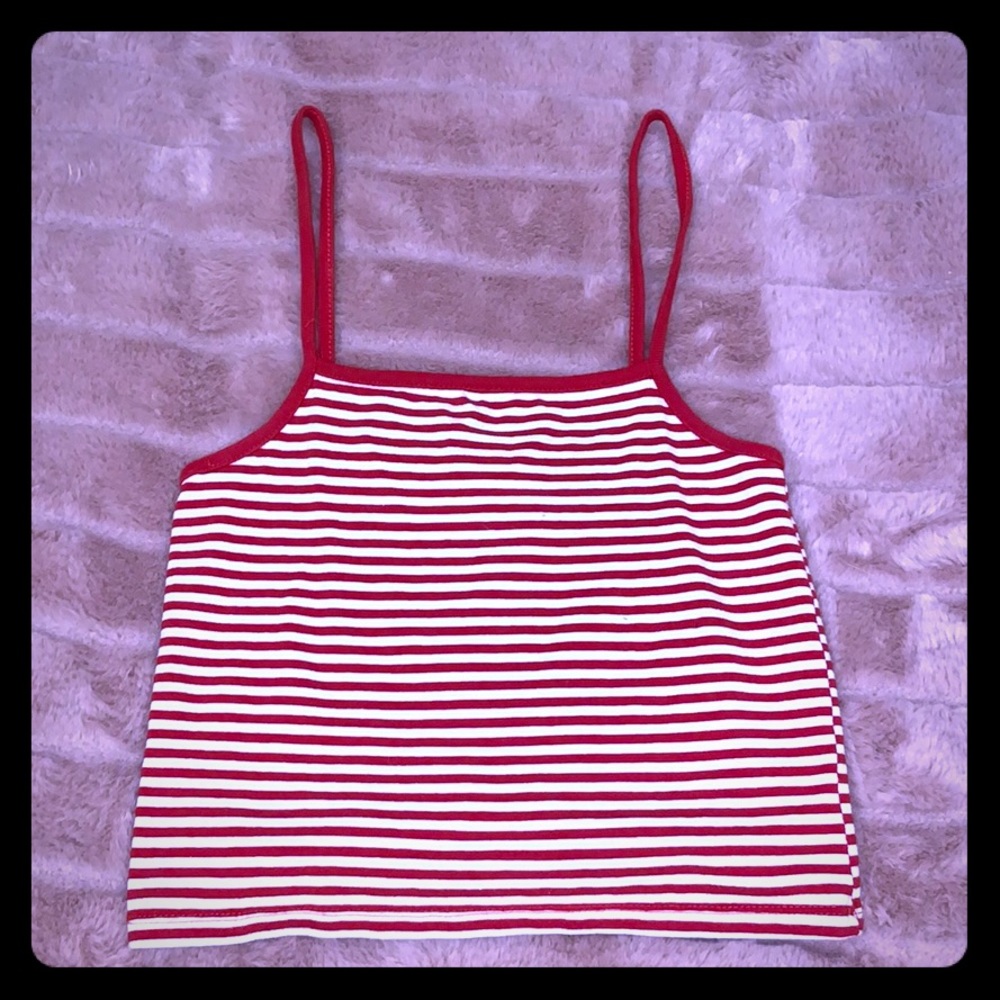 red and white striped halter tank top